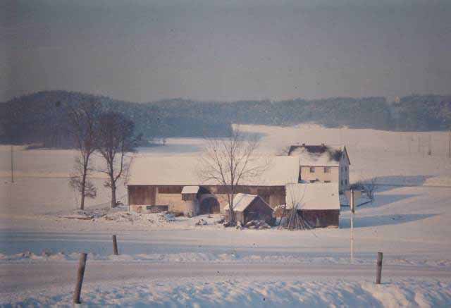 same farmhouse in winter, Buren